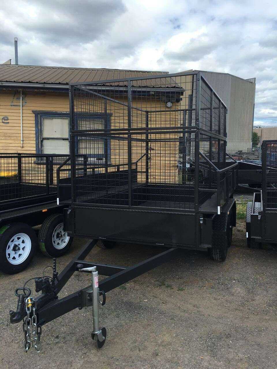 10×5 Heavy Duty Tandem Trailer With 1500mm Cage, Side Storage And
