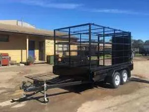 mmexport1486633702582 December 8, 2023 | 12×6 Tandem Stock Trailer with Stock Crate and Muti-function Gate Ramp for Moving Cattle & Sheep