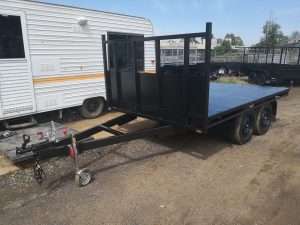 IMG 20190324 122454 scaled June 27, 2022 | 12x6 One Piece Fold Full 2.5mm Checker Plate Tandem Trailer with Heavy Duty Custom Rack 2000kg ATM