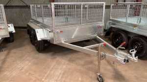 mmexport1573950634606 June 27, 2022 | 10×5 Heavy Duty Full Checker Plate Galvanised Tandem Trailer with Cage and 2000kgs ATM