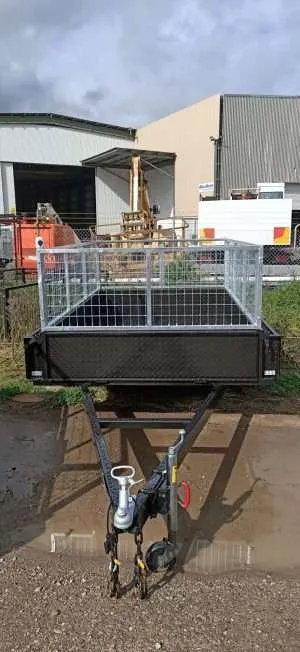 mmexport1595905995460 scaled December 8, 2023 | 10x6 Full Checker Plate Australian Made Galvanized Tandem Trailer with Cage 2000kgs