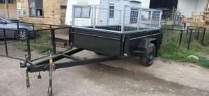 mmexport1600817636591 scaled June 27, 2022 | 8×5 Deluxe Galvanised Full Checker Plate 2000 kg Capacity Heavy Duty Tandem Trailer with High Sides and Cage